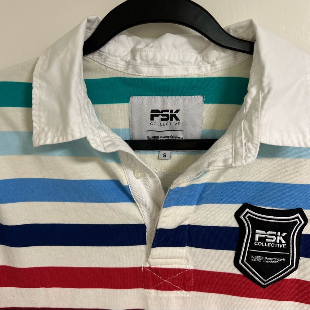 PSK Collective Rugby Equality Patch Collared Rainbow Top w/ WSF Sleeve Patch, S - Picture 5 of 14